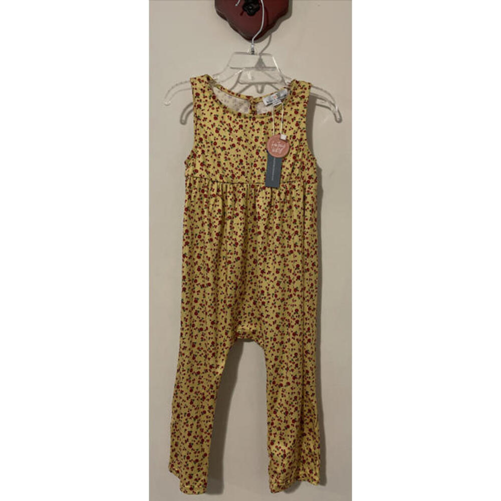 Baileys Blossoms Boutique Girls 3t Yellow Floral Sleeveless Jumpsuit NWT! A6271